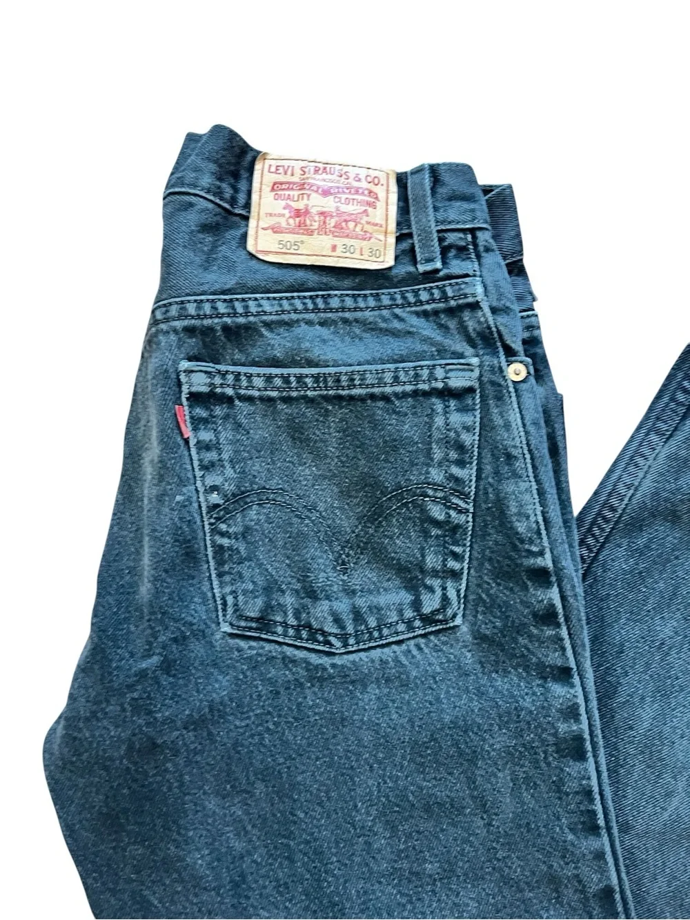 Vintage Y2K Levi's 505 Faded Black Denim Jeans Straight Leg 30x30 (2007)